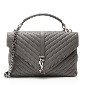Saint Laurent Matelasse Calfskin Monogram College Large Shoulder Bag